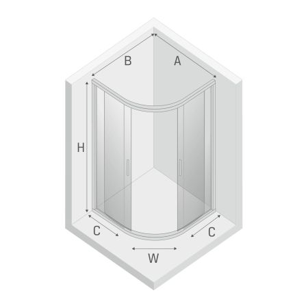 Душевое ограждение NEW TRENDY NEW PRAKTIC 90x90x165 K-0426 (хром), артикул K-0426