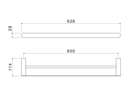 Полотенцедержатель двойной 600 мм AQUATEK, матовый черный AQ4430MB ЛИРА, артикул AQ4430MB