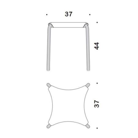 Colombo Complementi Табурет, ножки-аллюминий серый, сиденье-пластик, цвет: белый, артикул B9955.BI