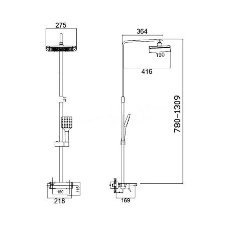 Душевая система Haiba HB24818-7, черный
