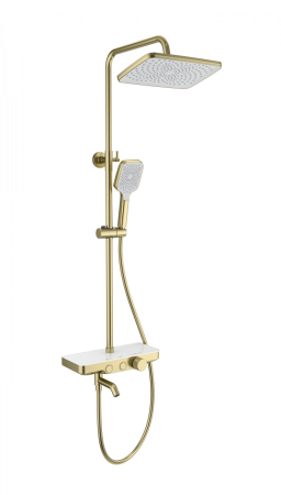 Душевая система с термостатом WONZON & WOGHAND, Брашированное золото (WW-B3099-A-BG), артикул WW-B3099-A-BG
