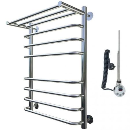 Электрический полотенцесушитель Тругор Идеал 2 элТЭН 80x40 с полкой Хром, артикул Идеал2/элТЭН8040П