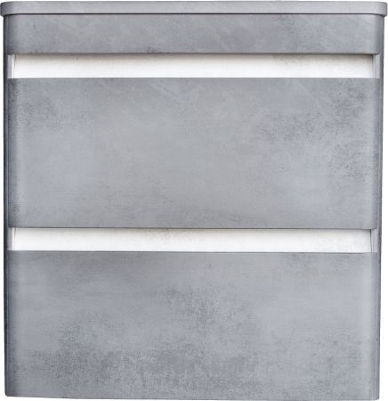 Тумба подвесная "Атлантика 60", Люкс бетон темный, (2 ящ.), со столешницей, PLUS