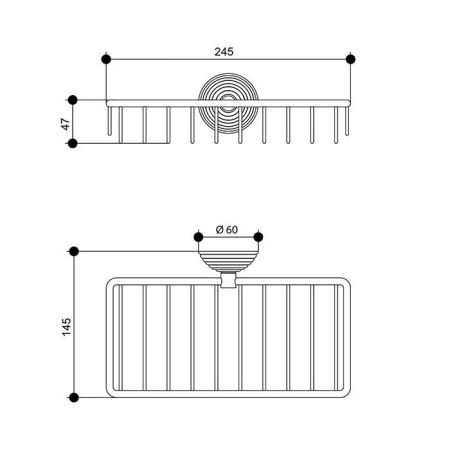 Bongio Impero Полочка подвесная, 245х145x50 мм, цвет хром, артикул 06013CR00
