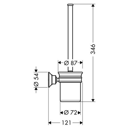 AX Montreux Туалетный ершик, настенный, материал: фарфор/металл, цвет: сталь, артикул 42035800
