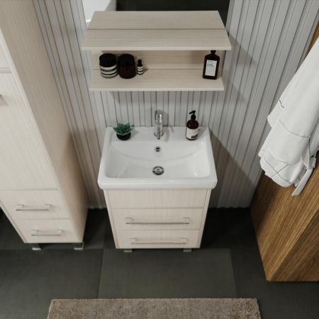 Тумба под раковину напольная Бриклаер ЧИЛИ светлая лиственница , 55 см, артикул 4627125414985