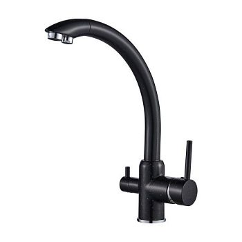 Смеситель для кухни с подключением фильтра для воды D-Lin D159315-5A, черный