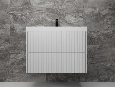 Тумба подвесная "Стокгольм 80", Classic 80, (2 ящ.) белый рифленый софт, PUSH, артикул ЛС-00002315