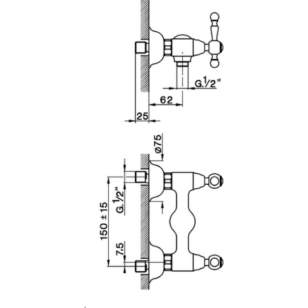 CISAL Arcana America Смеситель для душа без душевого комплекта, цвет золото