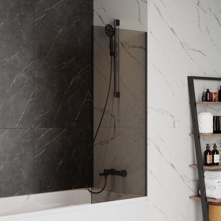 Шторка на ванну 60х140 см Maretti Marta MA41F6014098-560, профиль черный, артикул MA41F6014098-560