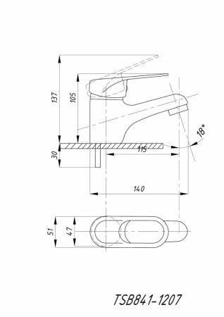 Смеситель для раковины TSARSBERG (TSB-841-1207) тип См-УмОЦБА, артикул TSB-841-1207