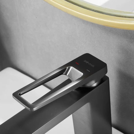 Смеситель для раковины Shevanik S6801T, оружейная сталь, артикул S6801T