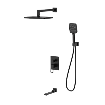 Душевая система для ванны и душа DQ Dortmund встраиваемая с изливом черный (DA1715605)