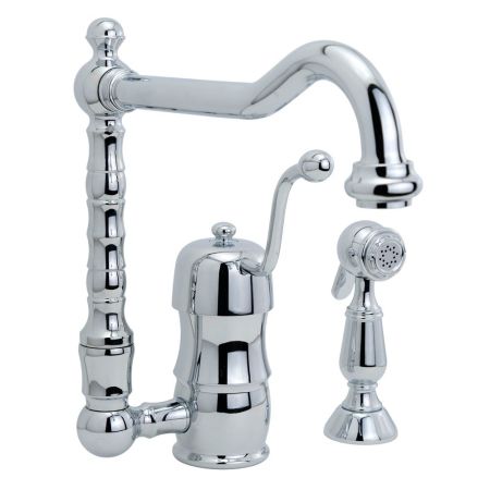 CUCINA QUEEN NOSTALGIA Смеситель для кухни моноком., на два отв. с лейкой, хром, артикул 18250