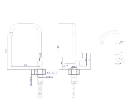 Смеситель для кухонной мойки RUSH Melos (SUS1101-23), артикул SUS1101-23