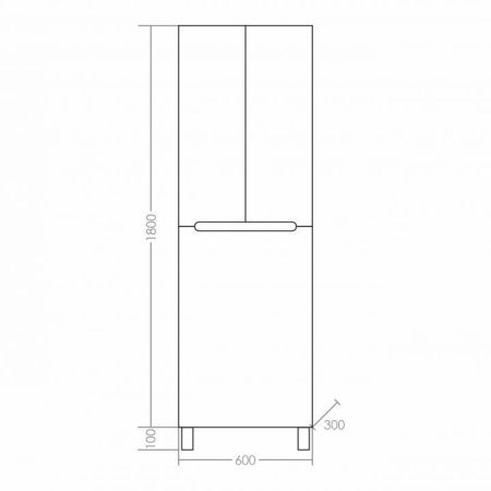 Шкаф-пенал "Лондон 60" б/к напольная, артикул 524006