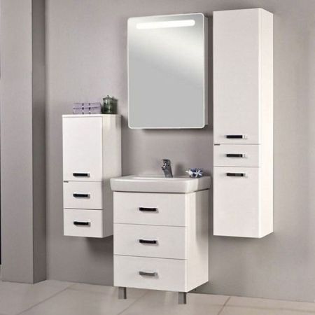 Тумба под раковину АКВАТОН АМЕРИНА М 56,4 1A168901AM010 (напольная, белый глянец), шт, артикул 1A168901AM010