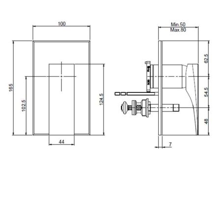 Смеситель для душа, Fima Carlo Frattini, Zeta, тип открывания воды-однорычажный, монтаж-настенный встраиваемый, отверстия для монтажа-1, внутренняя часть-необходимо заказать, цвет-черный матовый, с переключателем на 2 источника, артикул F3969X2NS