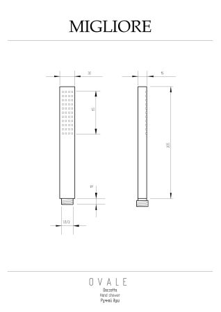 OVALE Ручной душ, антикальций, латунь, хром (OPERA, FLO), артикул 20027