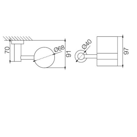 Fima Carlo Frattini Rotola Стакан стеклянный с держателем, подвесной, цвет: чёрный матовый, артикул F6003/1NS