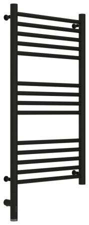 Полотенцесушитель электрический "БОГЕМА 3.0" прямая 800х400 / МЭМ левый (Матовый чёрный)