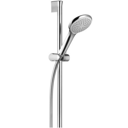 Душевой гарнитур, Kludi, Freshline, размер штанги, мм-915, размер шланга, мм-1600, размер душевого диска, мм-120, форма лейки-круглая, количество режимов-1, тип стуи-бодрящая струя, с крепежным материалом, цвет-хром, артикул 6784005-00