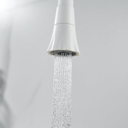 Смеситель для кухни с гибким изливом Raffine F303C-1, белый