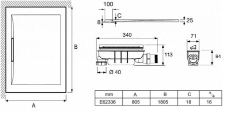 Душевой поддон из материала Flight Jacob Delafon Flight Pure 180x80 E62336-00 Белый глянец