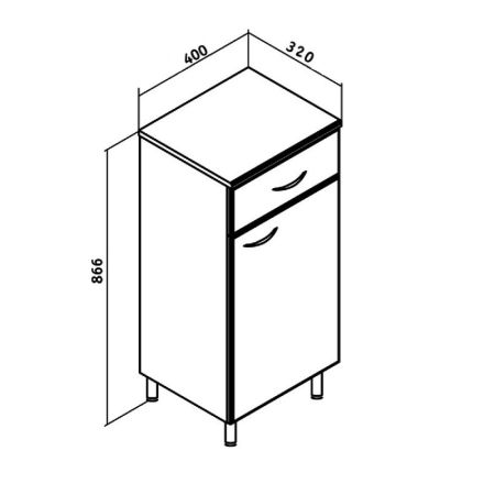 Полупенал Runo правый 40 (00000000117), артикул 00000000117