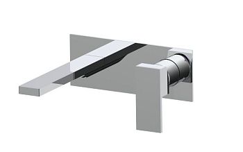 AQG Bold One, встраиваемый в стену однорычажный смеситель для раковины (излив 20,3 см), с панелью, цвет хром