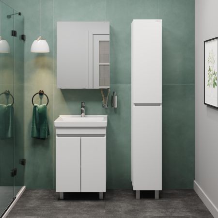 Тумба Onika Милтон Квадро 55 напольная, белая (ум.Визит 55), артикул 105561