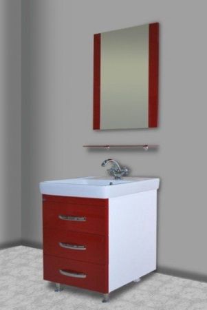 Тумба под раковину Bellezza Рокко 50 4633706660030 Красная Белая, артикул 4633706660030