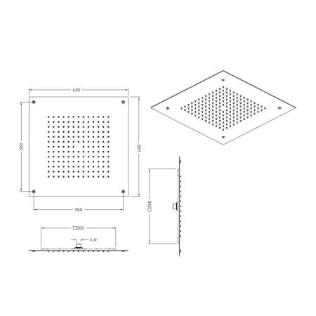 Верхний душ Graffio KINGS KI412NEO, черный, артикул KI412NEO