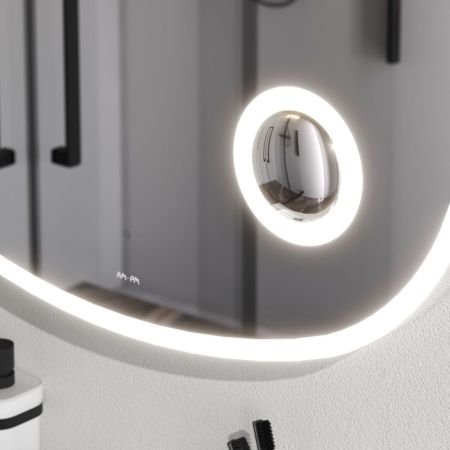 M8FMOX0803SA Func, Зеркало настенное с контурной LED-подсветкой, ИК сенсором и косметическим зеркало