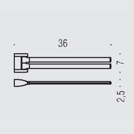 Colombo Link Полотенцедержатель двойной, 36 см., цвет: хром, артикул B2413.CR