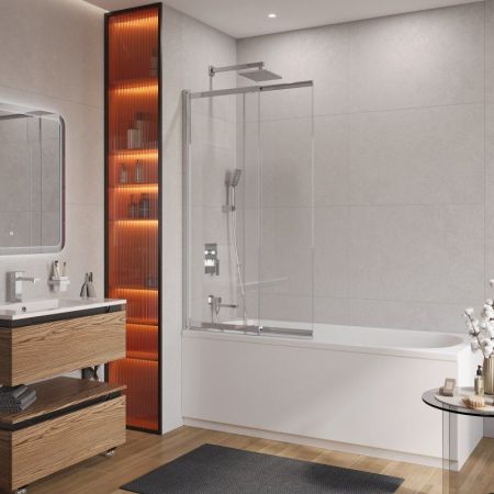 SLIDER-VF-11-90/150-C-GM Душевая шторка на ванну, артикул SLIDER-VF-11-90/150-C-GM