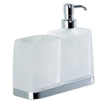 Colombo Time Дозатор для жидкого мыла со стаканом, настольный, цвет: хром/матовое стекло, артикул W4271.CR-VAN