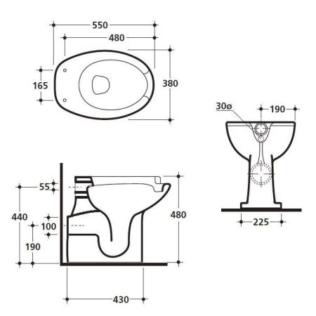 Kerasan Comunita Унитаз для инвалидов с выпуском в пол, цвет белый