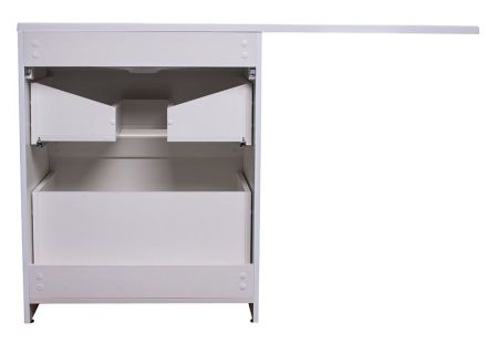 Тумба напольная "Даллас 130", Люкс белая, PLUS, ЭМАЛЬ, артикул СС-00002348