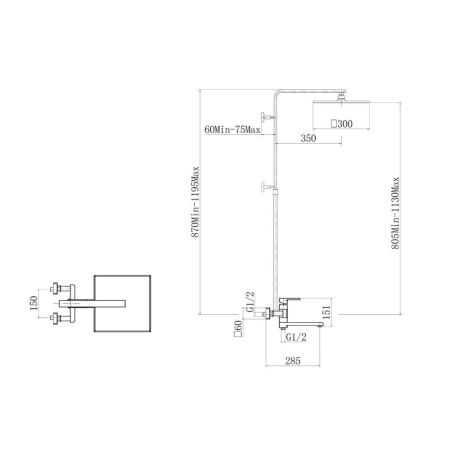 Душевая система FASHUN A2415, хром, артикул A2415