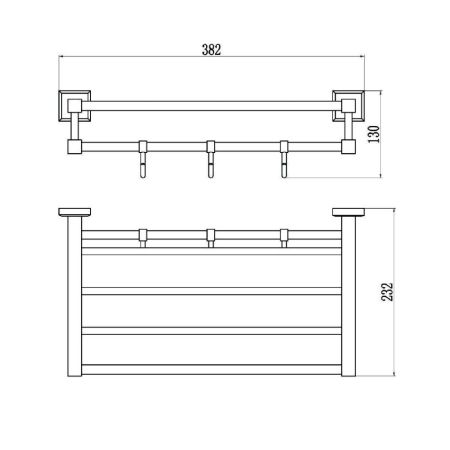 Полка для полотенец Savol S-409544, хром, артикул S-409544