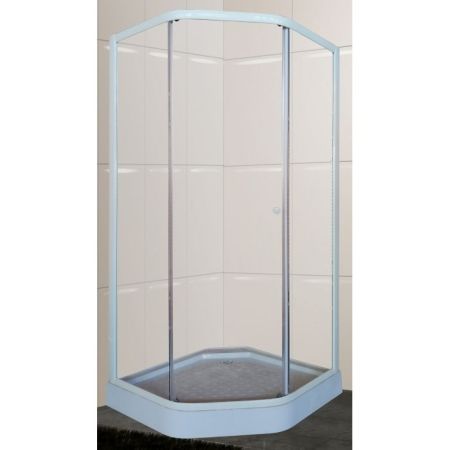 Душевой уголок Parly ZEP91 90х197 профиль Белый стекло прозрачное, артикул ZEP91