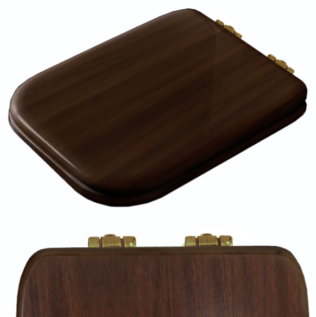 Kerasan Waldorf Сиденье для унитаза, цвет noce/бронза, микролифт, артикул 418640noce/br