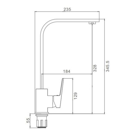 Смеситель для кухни Prohanss P60.41, хром