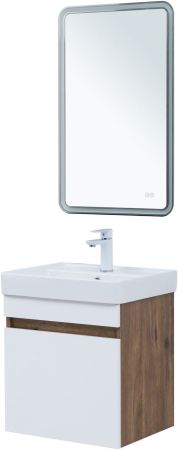 Тумба под раковину Aquanet Оптима 50 дуб рустикальный/белый сатин, артикул 00344790