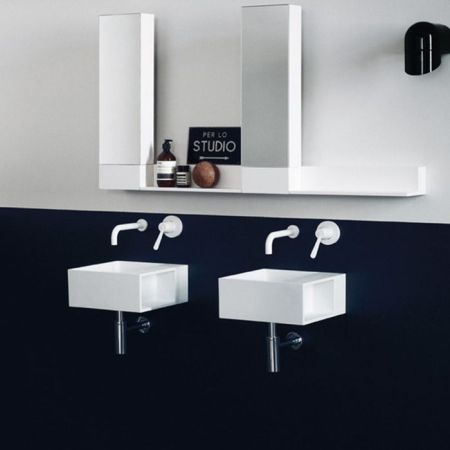 Agape Handwash Раковина подвесная 35x35x15 см, квадратная, без отв., цвет: белый, артикул ACER09940RZ *0