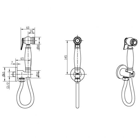 Гигиенический душ Boheme Medici 404/2 Бронза, артикул 404/2