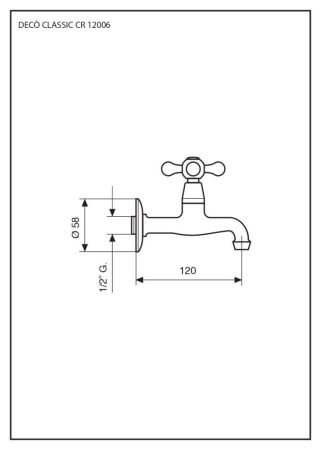 Emmevi Deco Classic, настенный одновентильный кран для раковины (излив 12 см) цвет бронза