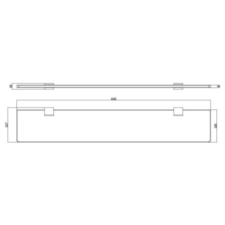 Полка стеклянная Rav Slezak NIL NLA0900/60, хром, артикул NLA0900/60
