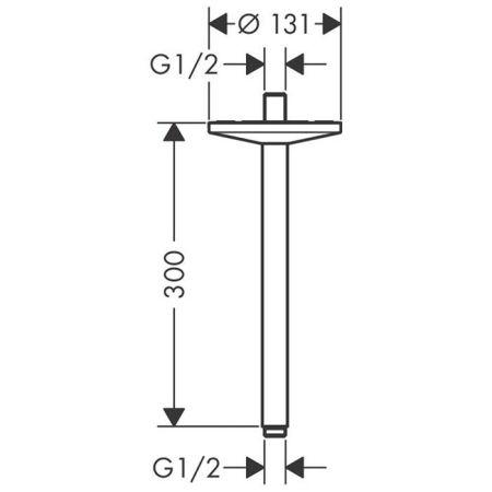 AX One Потолочное подсоединение 300 мм для верх.душа 1j, хром, артикул 48495000
